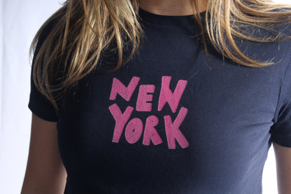The New York Baby Tee Navy
